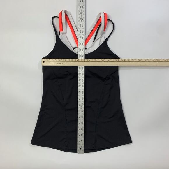 Lucky In Love Tank Top Womens XS Extra Small Black Shelf Bra Quick Dry Strappy - Picture 3 of 10